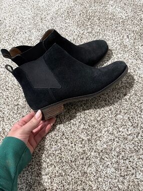 Lucky Brand Black Suede Chelsea Booties